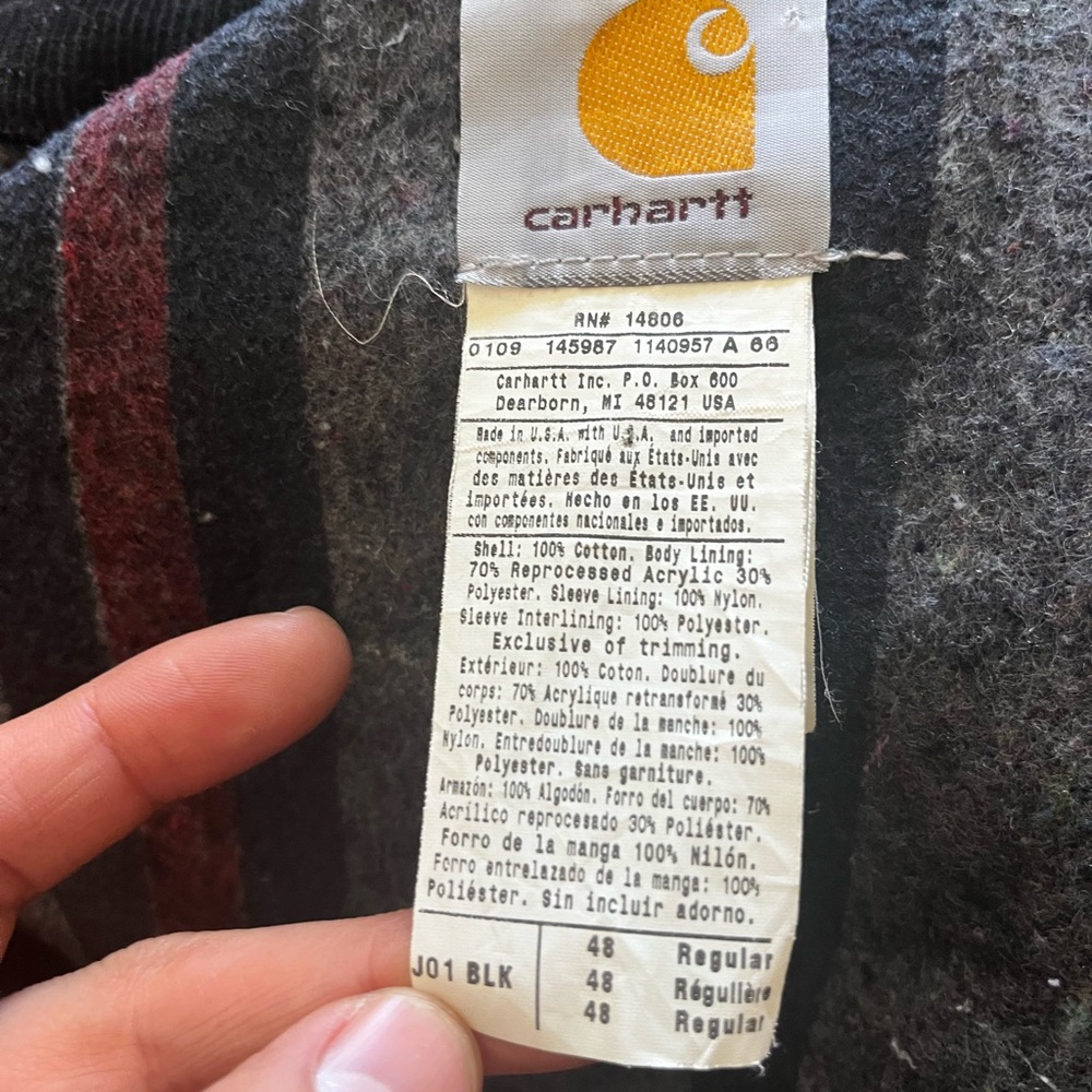Carhartt Black Jacket Vintage J01 BLK 48 - Picture 10 of 16